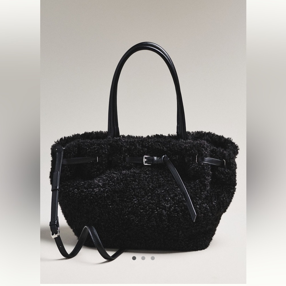 NWT Anthropologie Belted Sherpa Tote Bag